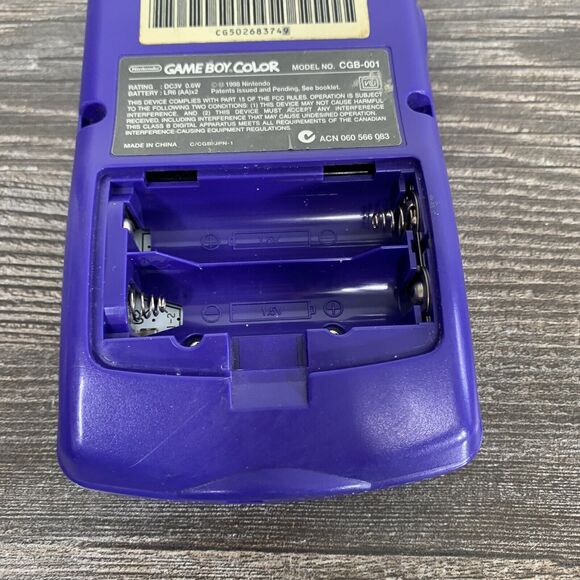 Nintendo Game Boy Color CGB-001 Grape Purple OEM Tested Works - Picture 10 of 10